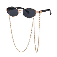 New fashion sunglasses small oval female fashion chain irregular frame sunglasses wholesale