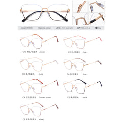 New style metal half frame glass ins wind trend female optical candy color anti-blue glasses