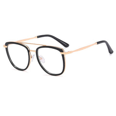 Fashion new double bridge thin female anti-blue glasses candy-colored flat light mirror can be matched