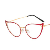 Custom logo y2k ins metal frame glasses anti blue light cat eye computer glasses
