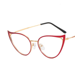Custom logo y2k ins metal frame glasses anti blue light cat eye computer glasses