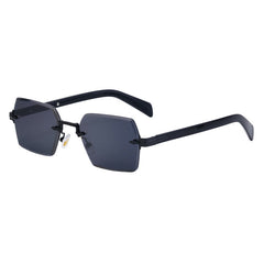 New diamond cut rimless sunglasses men outdoor riding sunglasses fashion men wholesale