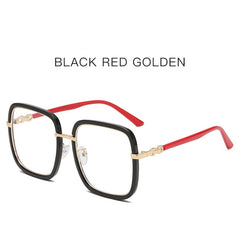 New style double colorful glasses anti blue light personality black frame glasses