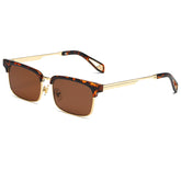 High quality one half rimless sunglasses leopard print metal frame sunglasses