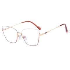 New style metal half frame glass ins wind trend female optical candy color anti-blue glasses