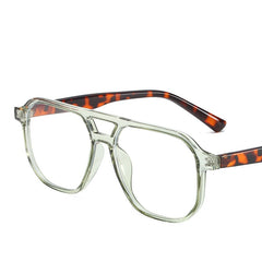 New style fashion double bridge glasses leopard print anti blue light glasses
