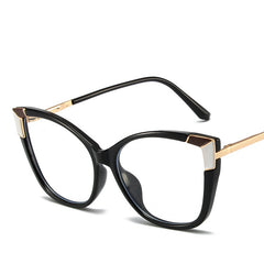 Cat-eye retro anti-blue women's glasses trend personalized pattern TR frames