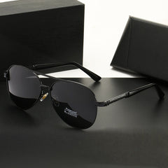 New fashion steampunk double bridge sunglasses black lens luxury trend polarized sunglasses