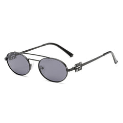 Fashion vintage small Oval frame double bridge sunglasses Metal sunglasses UV400 sunglasses