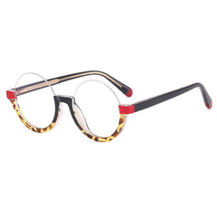 High quality leopard print anti blue light glasses candy colorful round frame reading glasses