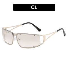 Hot sale custom logo fashion sunglasses metal frame y2k rivet sunglasses
