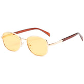Hot sale metal frame vintage retro sunglasses round frame yellow lens sunglasses