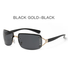 New style rimless luxury sunglasses gradient colorful ins trend women sunglasses