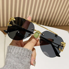 High quality double luxury sunglasses ins designer leopard frame sunglasses