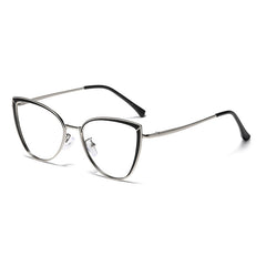 New fashion style reading pink metal frame glasses cat eye anti blue light glasses