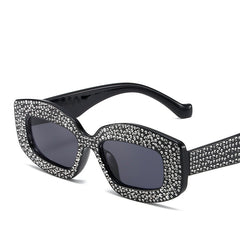 New fashion Diamond ins sunglasses uv400 party rectangle leopard print sunglasses