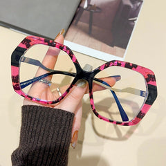 Wholesale high quality oversized glasses colorful print anti blue light glasses