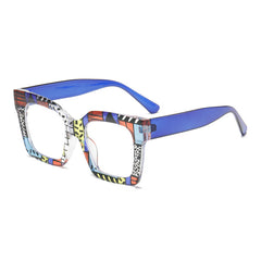 High quality New color pattern large frame glasses anti-blue light mirror glasses