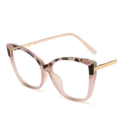 Cat-eye retro anti-blue women's glasses trend personalized pattern TR frames