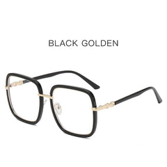 New style double colorful glasses anti blue light personality black frame glasses