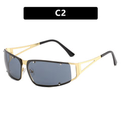 Hot sale custom logo fashion sunglasses metal frame y2k rivet sunglasses