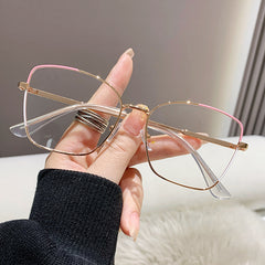 New style fashion anti blue light wear glasses Metal frame double colorful glasses for ladies