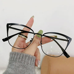 New fashion metal frame pink frame glasses anti blue light ladies glasses