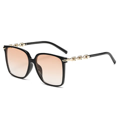 Fashion new style gradient colorful sunglasses metal frame yellow lens sunglasses