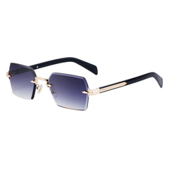 New diamond cut rimless sunglasses men outdoor riding sunglasses fashion men wholesale