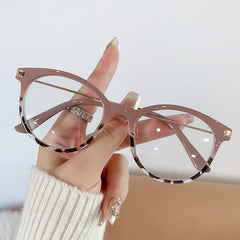 New style fashion round eyewear glasses tosroise shell anti blue light glasses