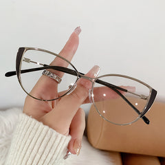 High quality cat eye photochromism pink frame glasses anti blue light glasses