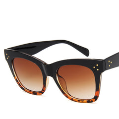 New fashion cat eye gradient colorful sunglasses leopard print sunglasses