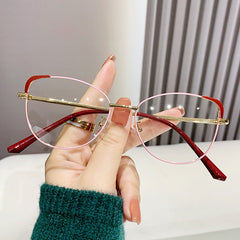 New cat-eye glasses frame female trend personality metal glasses frame anti-blue glasses