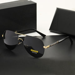 New fashion steampunk double bridge sunglasses black lens luxury trend polarized sunglasses