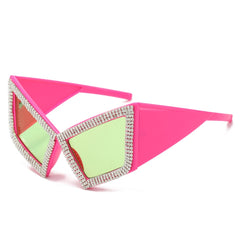 New cat-eye diamond-framed sunglasses women's high-grade sense of ins sunglasses