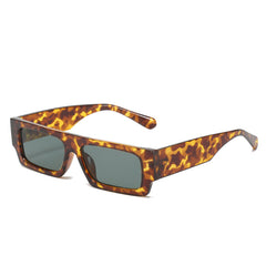 New fashion custom logo sunglasses small rectangle uv400 leopard print sunglasses