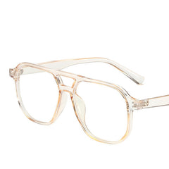New style fashion double bridge glasses leopard print anti blue light glasses