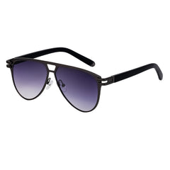 Luxury double bridge sunglasses black lens metal high quality uv400 outdoor sunglasses