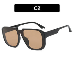 One-piece square sunglasses 2025 new modern retro oversized sunglasses ins