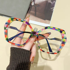 Wholesale high quality oversized glasses colorful print anti blue light glasses