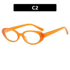 Retro oval stylish frames anti-blue light glasses flat frame for women glasses