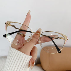Fashion trend anti-blue glasses female trend personality ins flat lens female