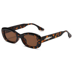 High quality small frame uv400 sunglasses leopard print rivet sunglasses