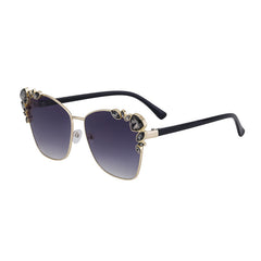 High quality gradient colorful sunglasses cat-eye diamond large frame sunglasses female