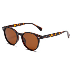 High quality leopard print sunglasses round frame yellow lens vintage uv400 sunglasses