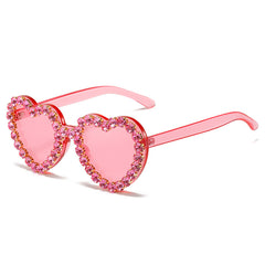New sunglasses personality love diamond-set glasses fashion heart sunglasses woman