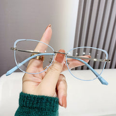 New cat-eye glasses frame female trend personality metal glasses frame anti-blue glasses