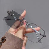 2025 Hot sale oversized photochromism glasses anti blue light square glasses