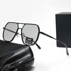 Vintage double bridge steampunk sunglasses black lens outdoor drive sunglasses