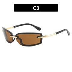 Rimless small frame sunglasses New sunglasses Future Sunglasses for women Dopamine